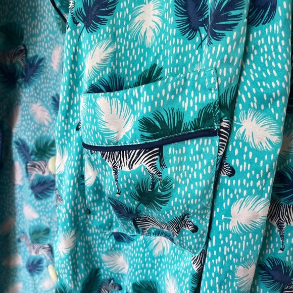 Madewell 100% Silk "Pajama Shirt" in Zebra Print - Picture 4 of 6